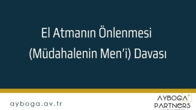 El Atmanın Önlenmesi (Müdahalenin Men’i) Davası
