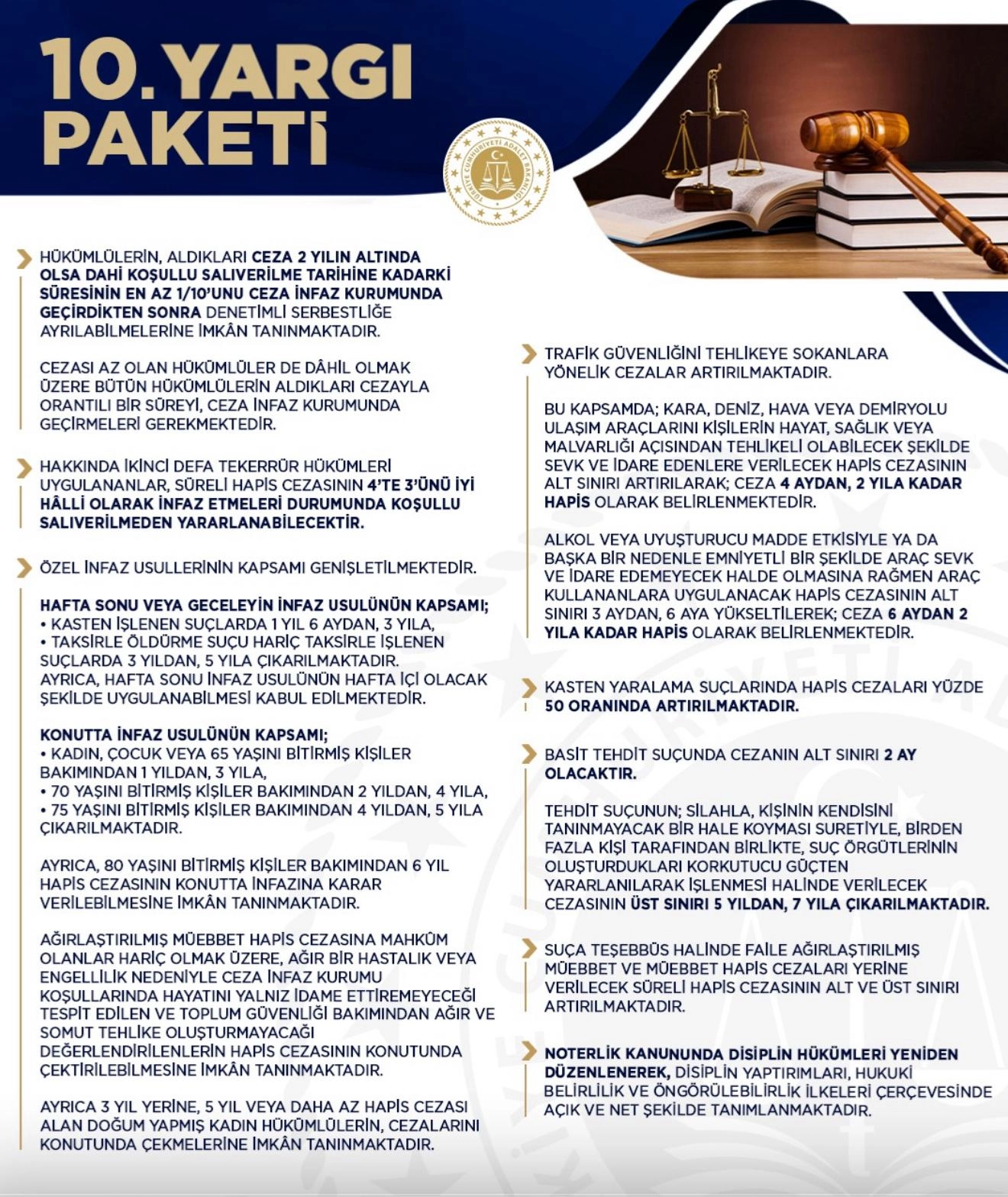 10. Yargı Paketi İnfaz Düzenlemesi Maddeleri Resmi Gazete Kaynak Adalet Bakanlığı Resmi Web Sitesi