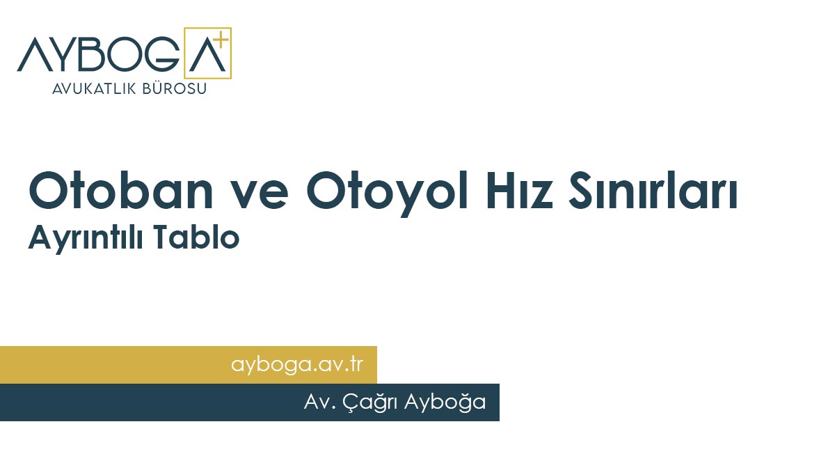 Otoban ve Otoyol Hız Sınırları