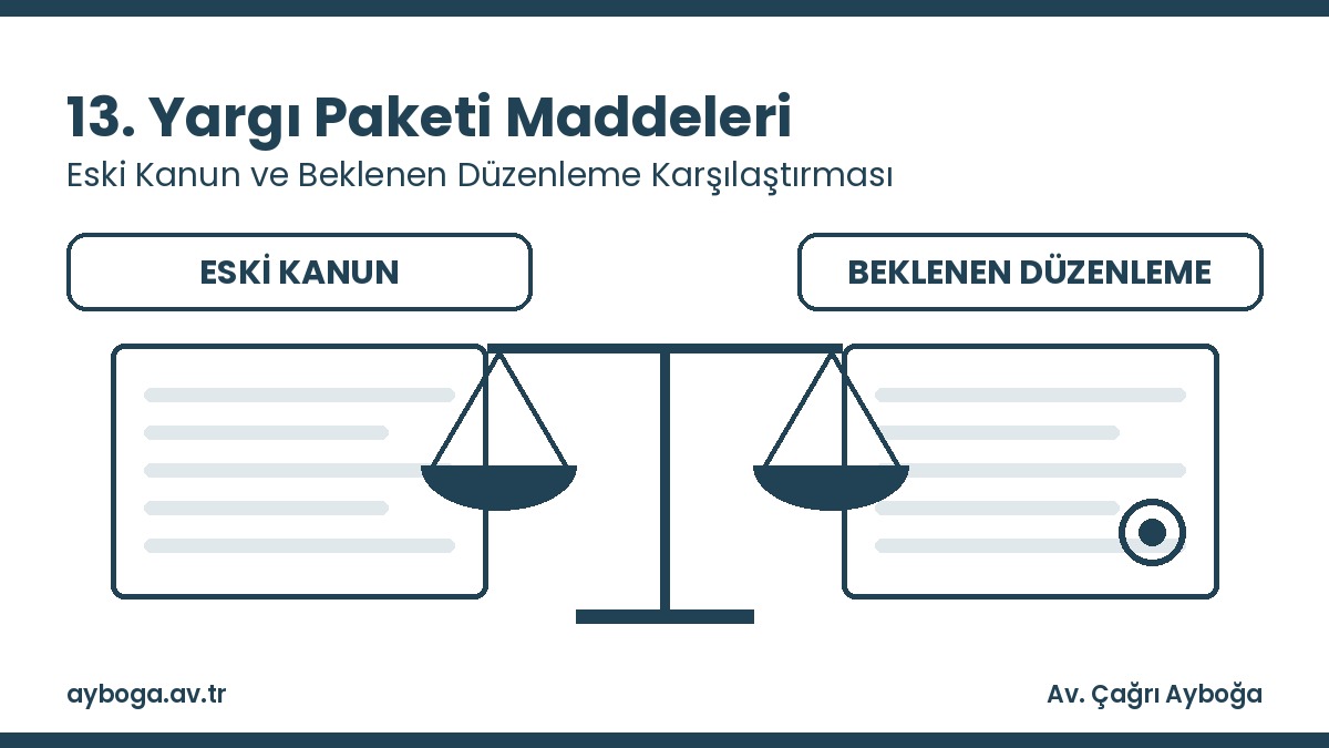 13. Yargı Paketi maddeleri: eski kanun ve beklenen düzenleme karşılaştırması