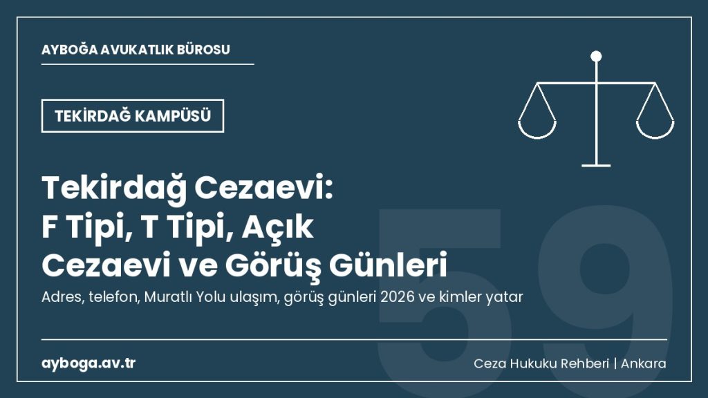 Tekirdağ Cezaevi (Tekirdağ Ceza İnfaz Kurumları Kampüsü): F Tipi, T Tipi, Açık Cezaevi Adres, Telefon ve Ulaşım 2026
