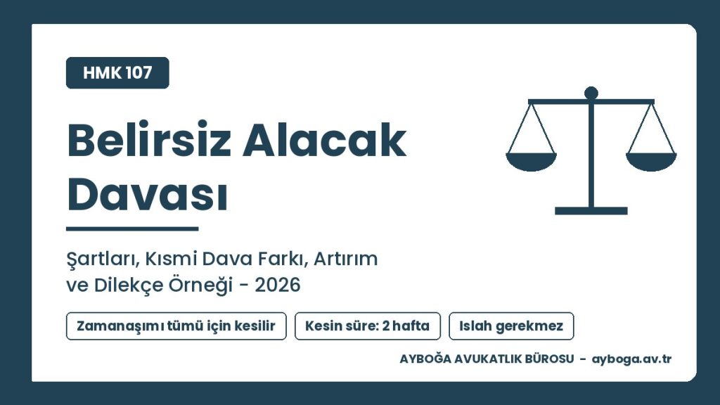 Belirsiz Alacak Davası: Şartları, Kısmi Dava Farkı, Talep Artırımı ve Dilekçe Örneği 2026