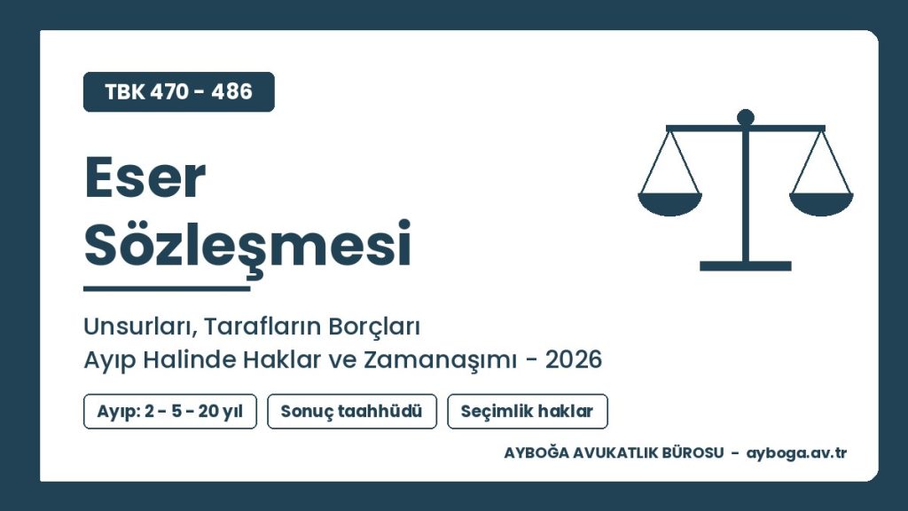 Eser Sözleşmesi: Unsurları, Tarafların Borçları, Ayıp Halinde Haklar ve Zamanaşımı 2026