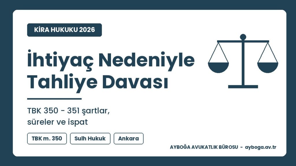İhtiyaç Nedeniyle Tahliye Davası 2026: Şartlar ve Süreler 2026