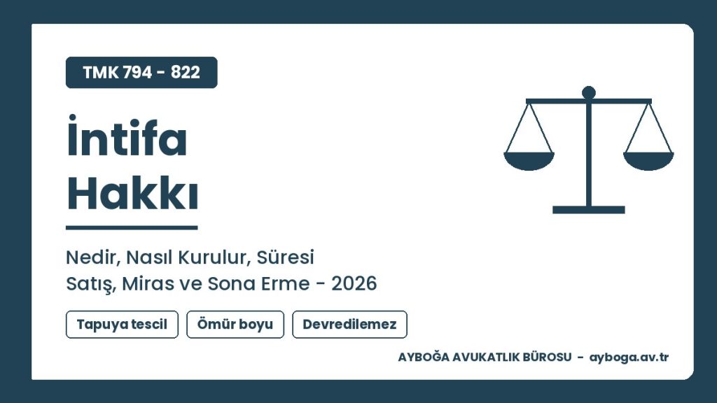İntifa Hakkı: Nedir, Nasıl Kurulur, Süresi, Satış, Miras ve Sona Ermesi 2026