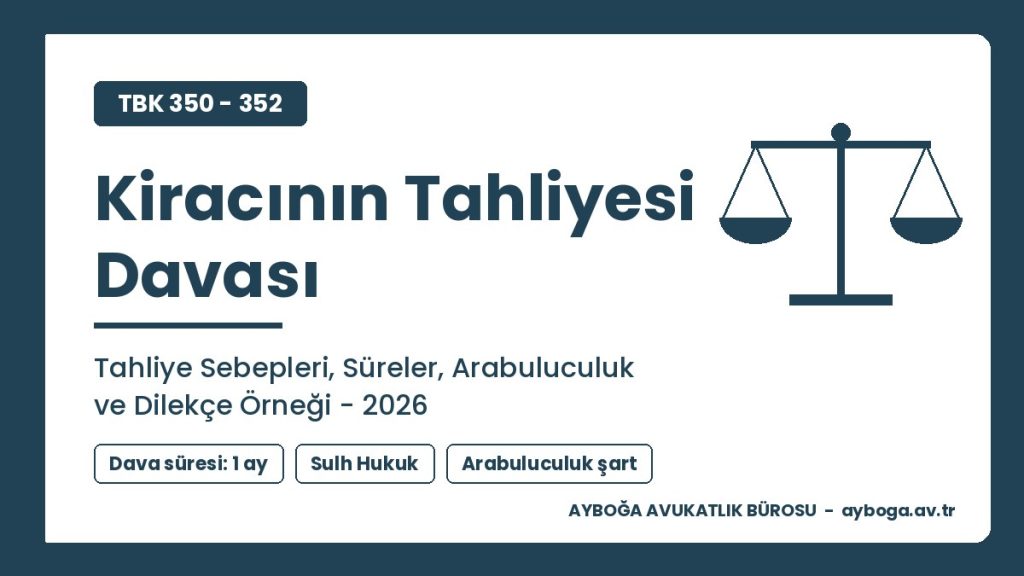 Kiracının Tahliyesi Davası: Tahliye Sebepleri, Süreler, Arabuluculuk ve Dilekçe Örneği 2026